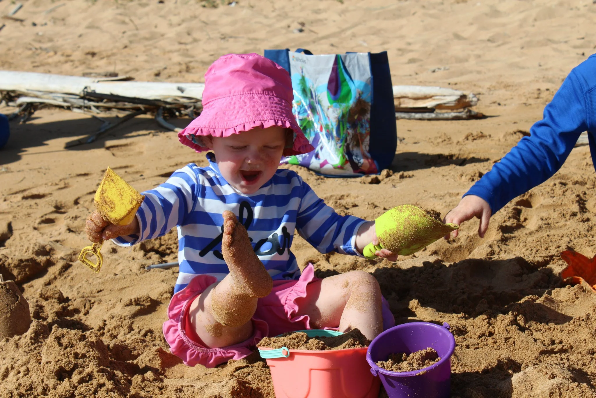 Isla loved digging in the sand! 
