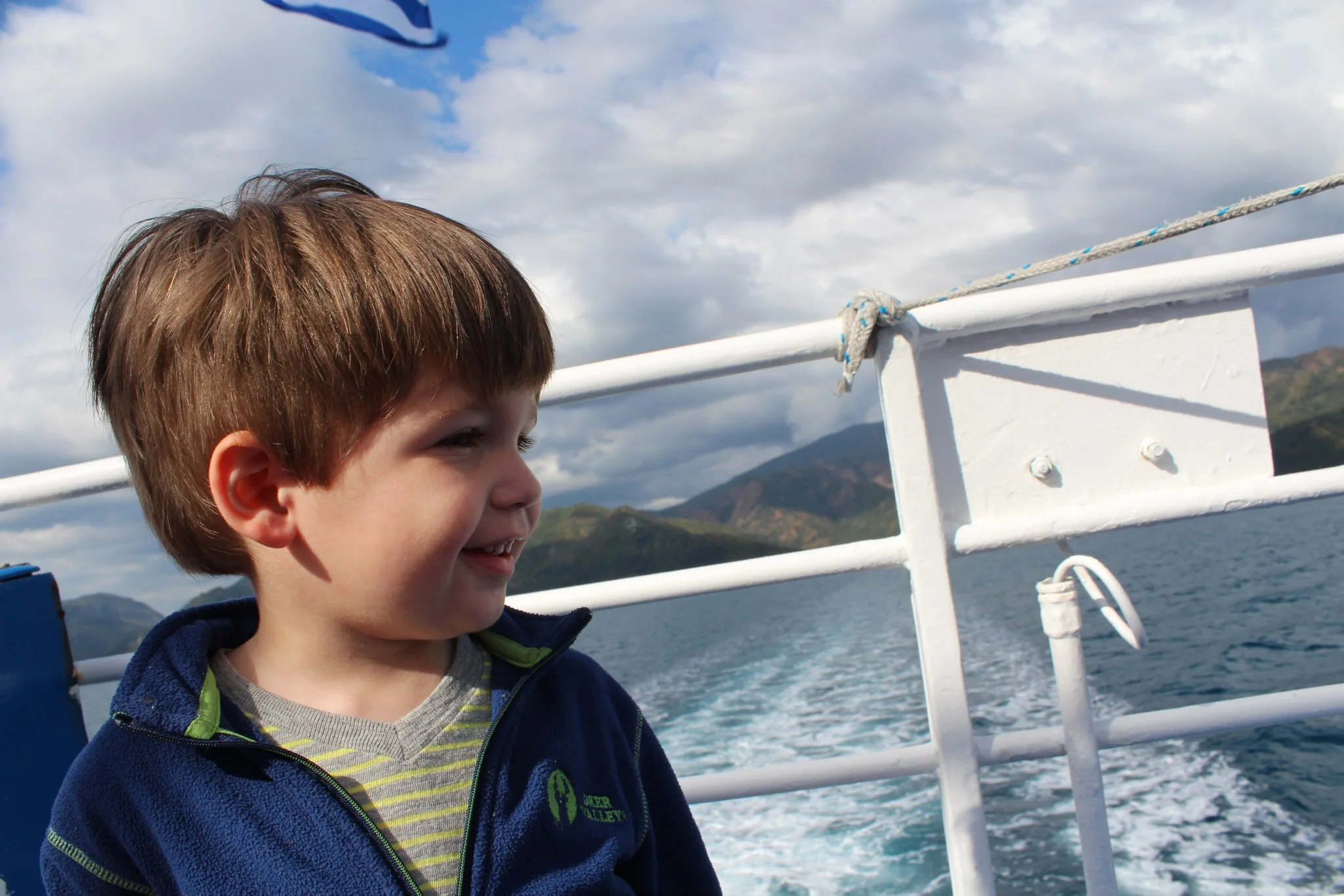 Wells saying goodbye to Turkey (before the rough waves and sea sickness came)