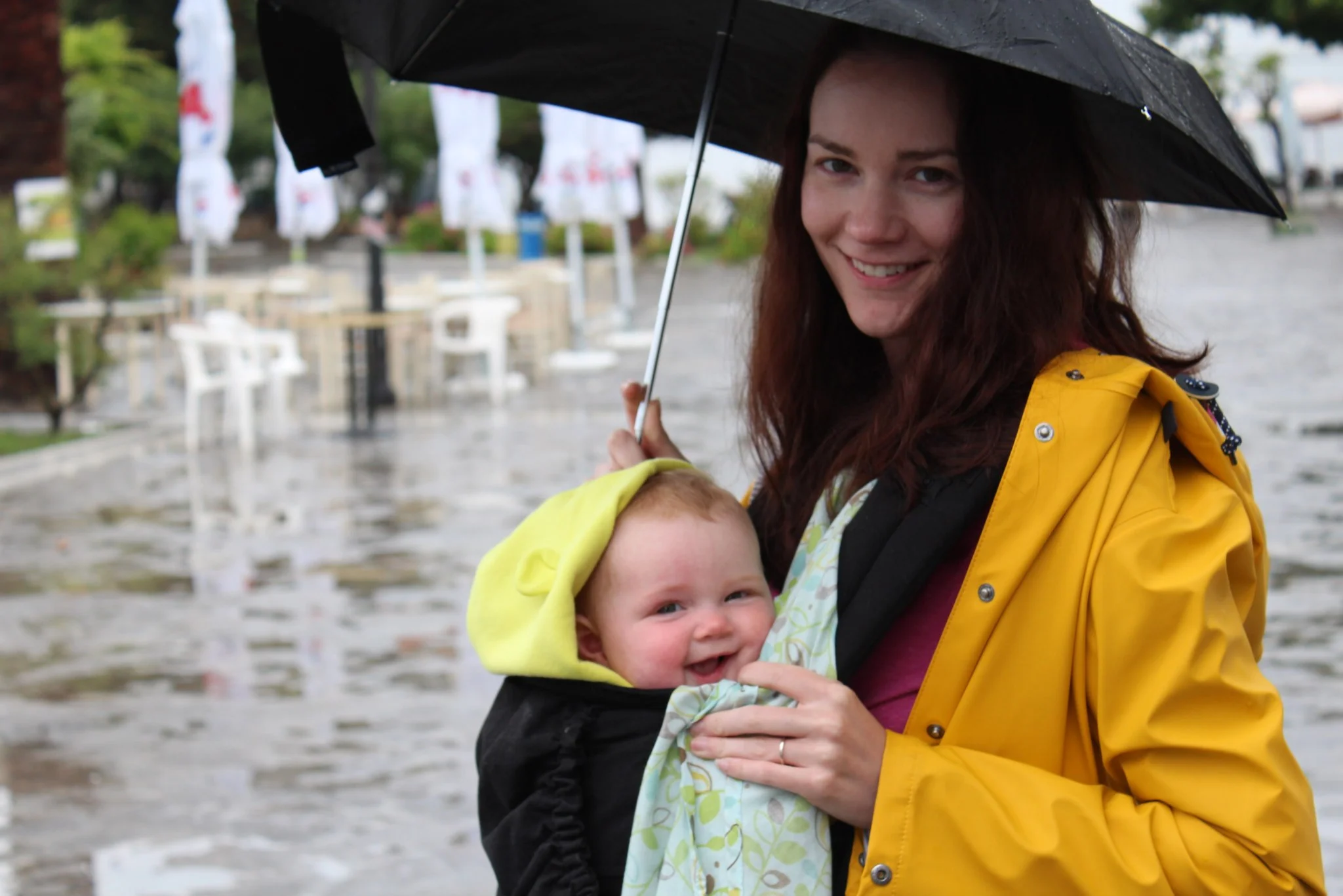 Luckily the rain doesn't bother Isla